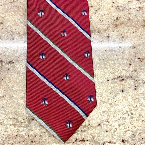 Brooks Brothers Sidewheeler Stripe with Golden Fleece Silk Tie - Picture 2 of 4